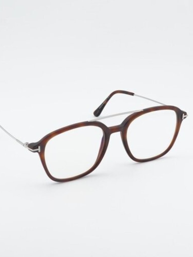Tom Ford Ft5610-B 056 Eyeglasses Havana 53mm Square Frame, Blue Light Block